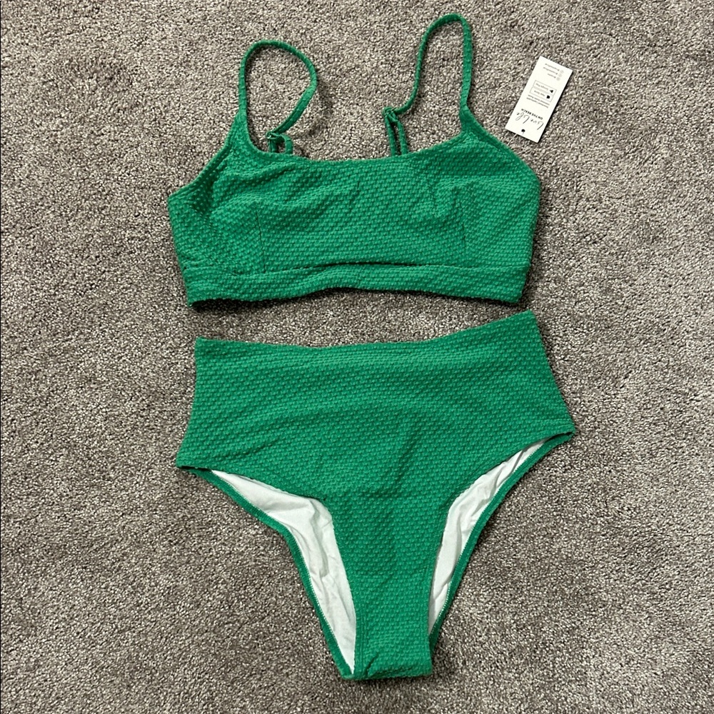 Cupshe Green Textured Bikini Set
